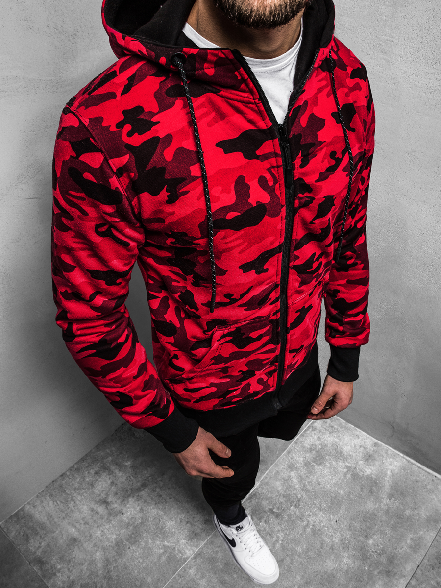 Sudadera De Hombre Roja OZONEE JS DD129Z OZONEE