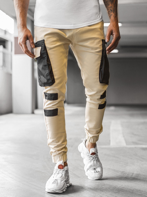 Pantal N Jogger De Hombre Beige Ozonee G Ozonee