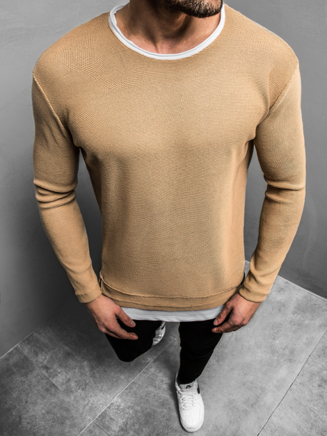 sudadera beige hombre