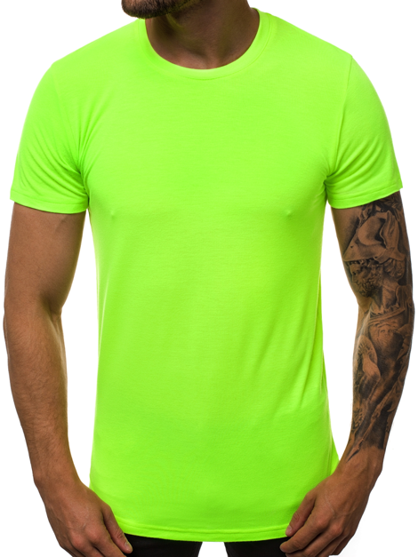 Camiseta de hombre verde-neón OZONEE O/181227X | OZONEE