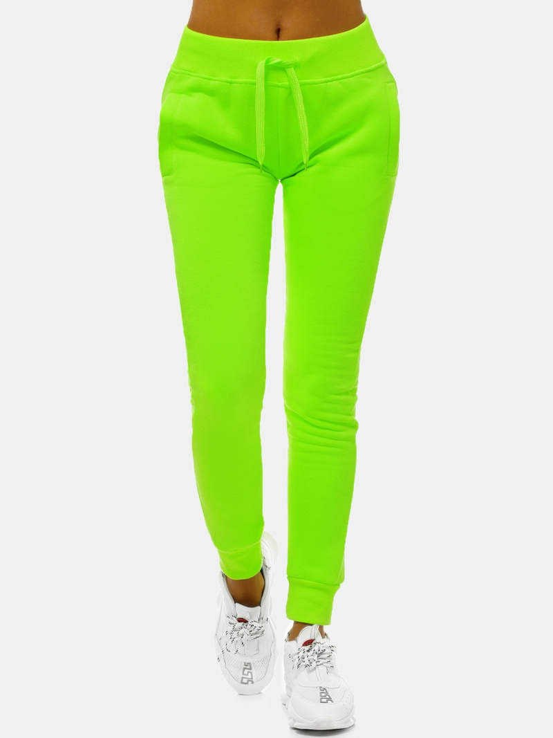 Pantalón de chándal para mujer neón verde OZONEE JS/CK01/31