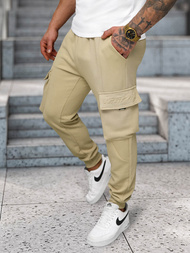 Pantalón de chándal de hombre beige OZONEE O/FF5026