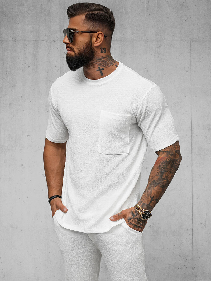 Camiseta de hombre blanco OZONEE O/Y960T
