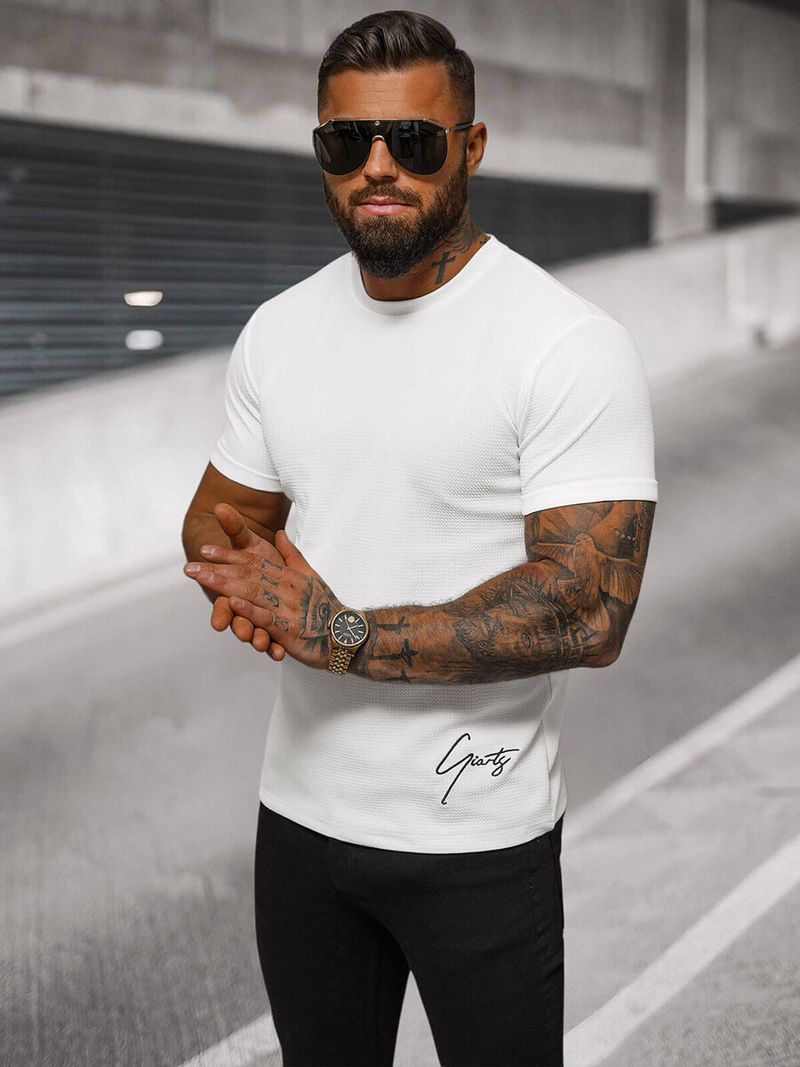 Camiseta de hombre blanco OZONEE O/L1192