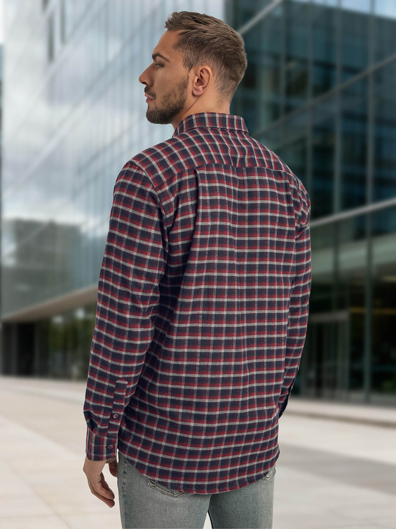 Camisa de hombre burdeos OZONEE V/V176