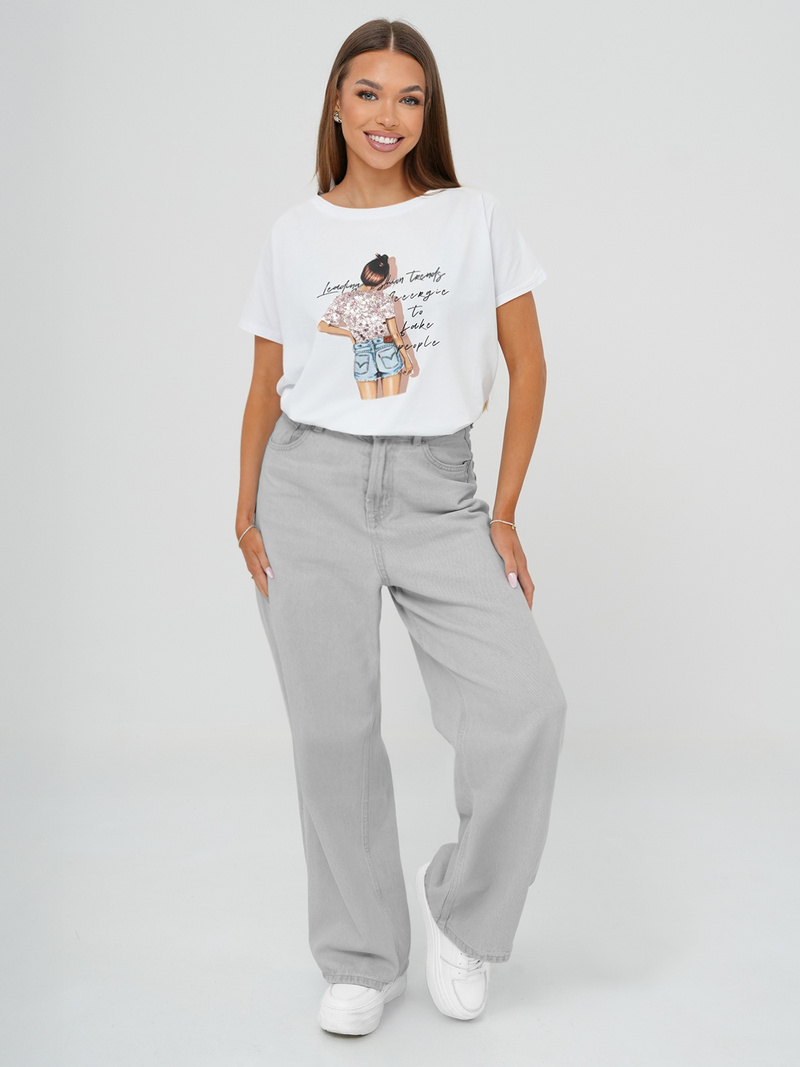 Camiseta de mujer blanco OZONEE JS/95T2573/1