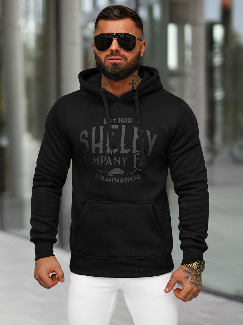 Sudadera de hombre negra OZONEE JS/8B1351/3