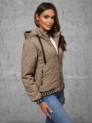 Chaqueta de mujer beige OZONEE JS/16M9085/84