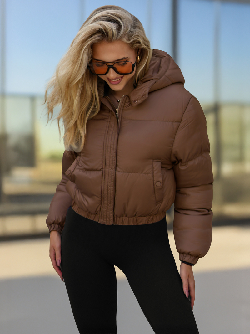 Chaqueta de mujer chocolate OZONEE JS/5M3260/158Z