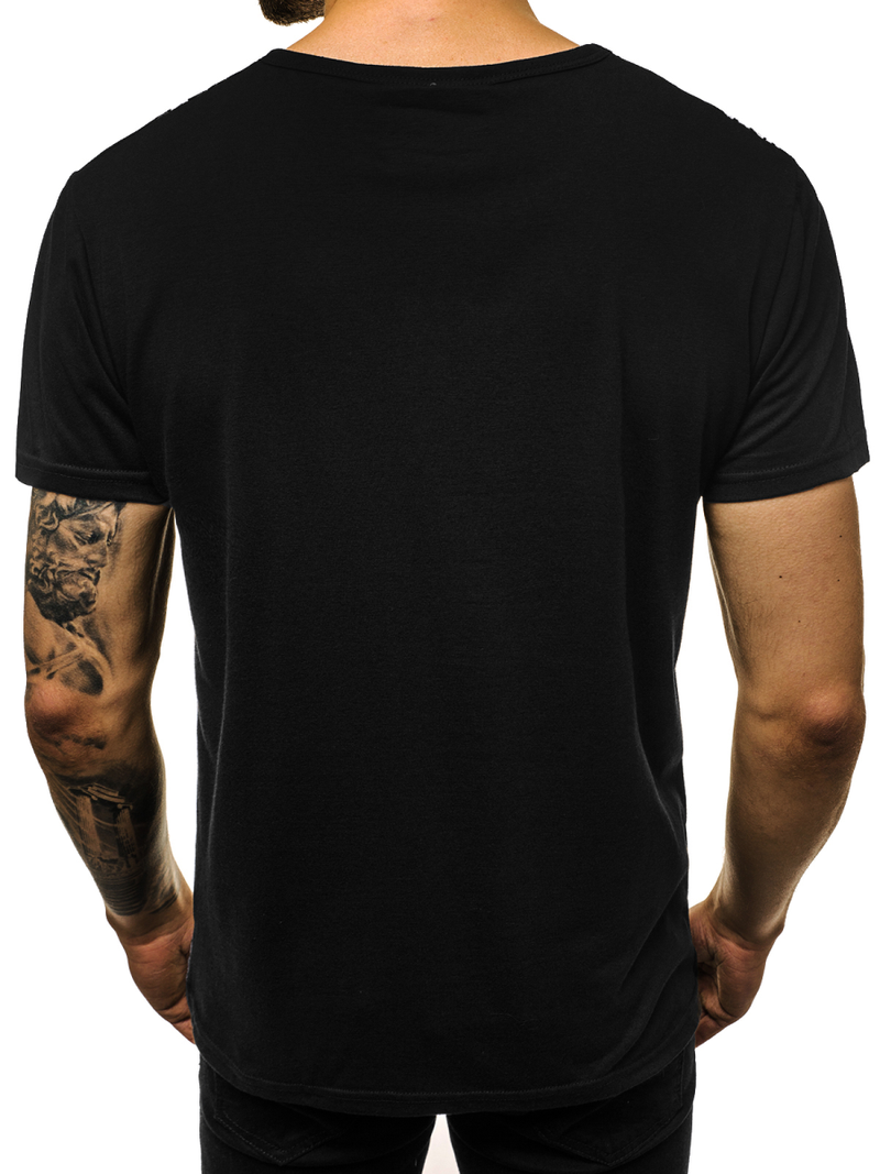 Camiseta de hombre negro OZONEE JS/KS1998