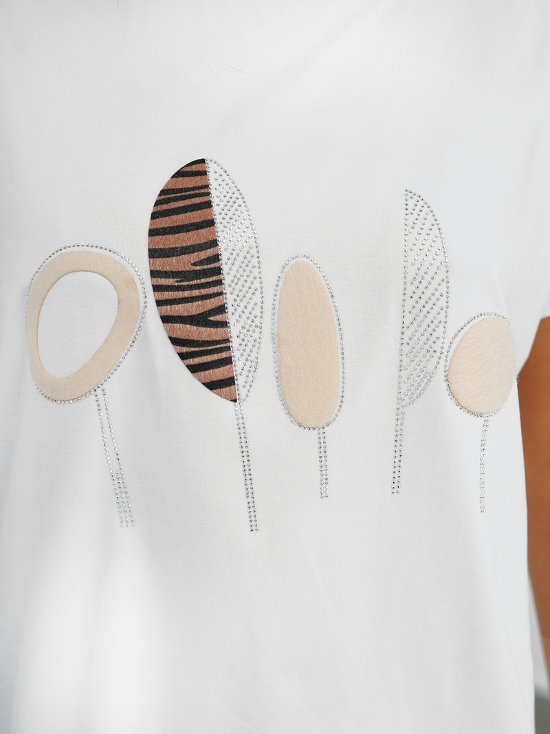 Camiseta de mujer blanco OZONEE JS/95T2566/1