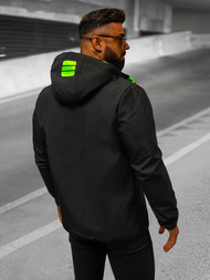 Chaqueta softshell de hombre negra-verde OZONEE JS/HH026/1A