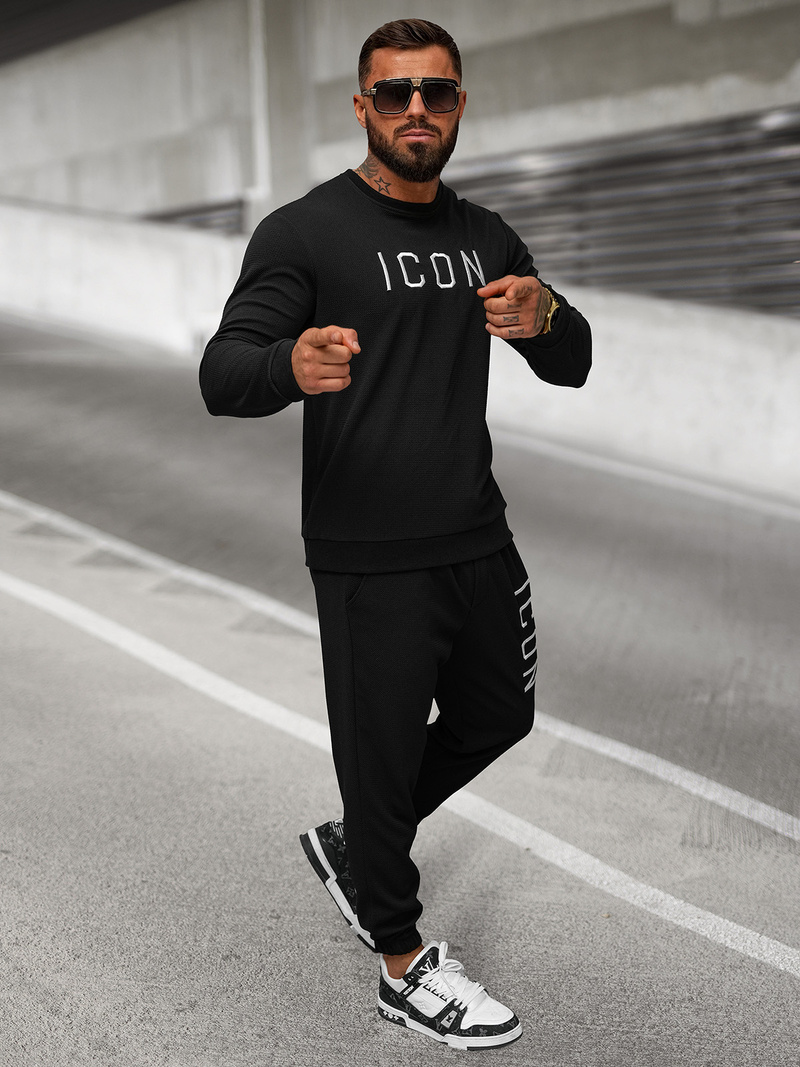 Pantalón de chándal de hombre negras OZONEE O/D9125Z