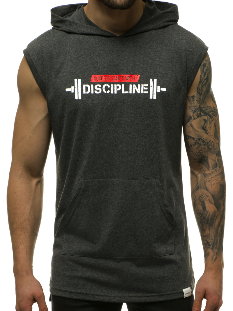 Camiseta sin mangas de hombre grafito OZONEE MACH/M1211