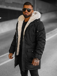 Chaqueta de invierno de hombre negra OZONEE JS/5M120/392Z