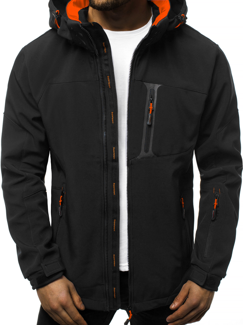 Chaqueta de hombre negro-naranja OZONEE GE/12262