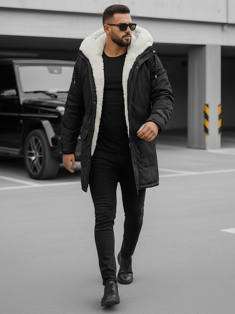 Chaqueta de invierno de hombre negra OZONEE JS/5M120/392Z