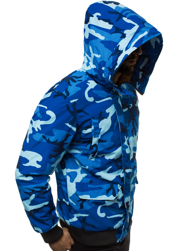 Chaqueta de hombre camo-azul OZONEE JS/2019005
