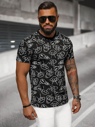 Camiseta de hombre negra OZONEE JS/8T1197/3