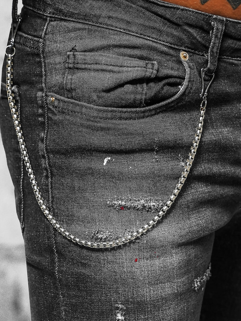 Vaqueros de hombre negras OZONEE O/MB463