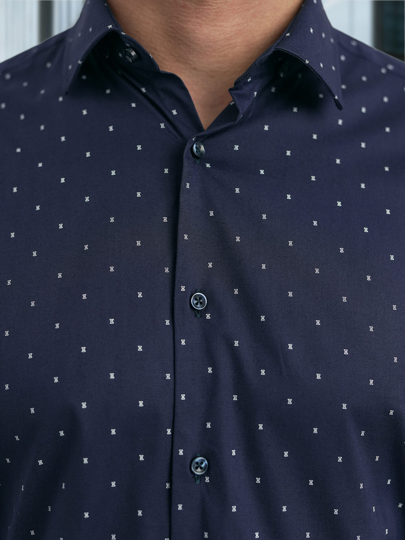 Camisa de hombre azul marino OZONEE V/V181