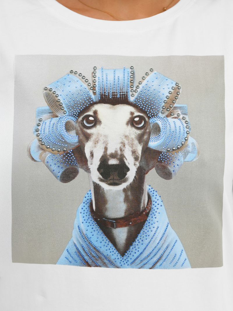 Camiseta de mujer blanco-gris OZONEE JS/YJ77726