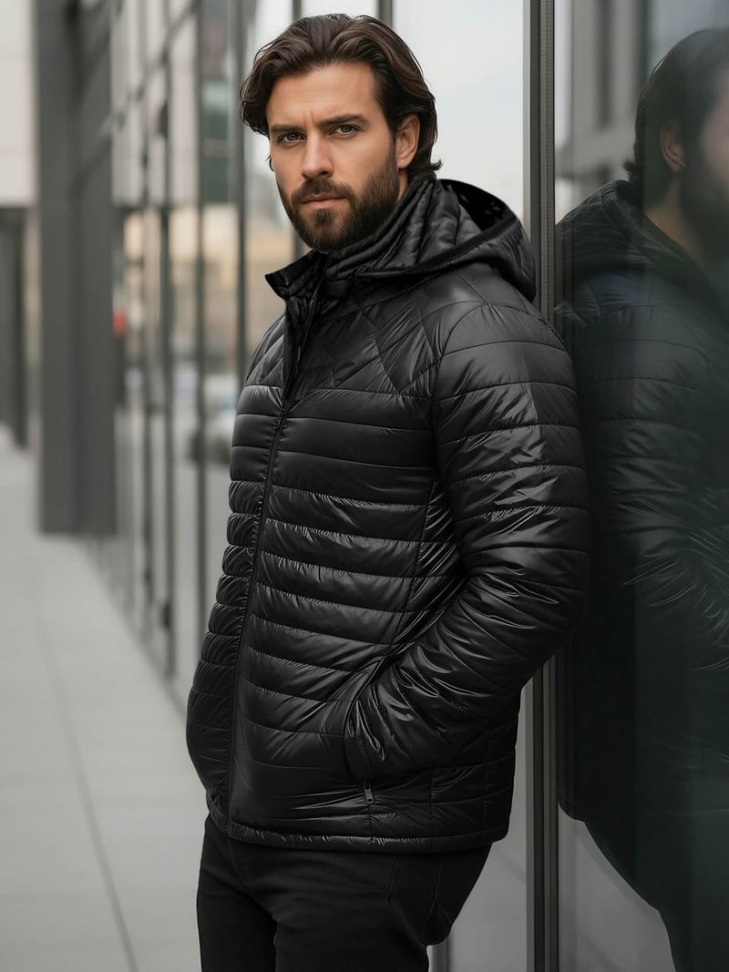 Chaqueta de hombre negra OZONEE JS/16M9328/392BZ