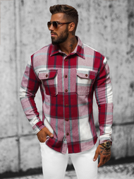 Camisa de hombre burdeos OZONEE NB/MC727R