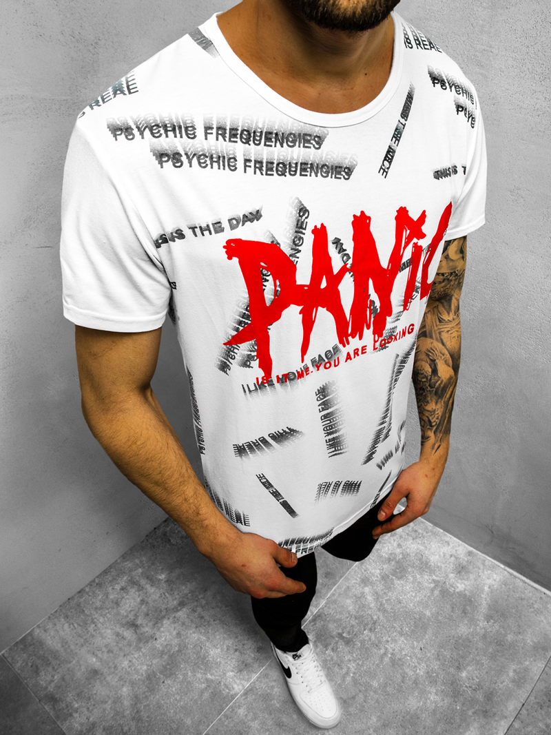 Camiseta de hombre blanca OZONEE JS/KS1998Z