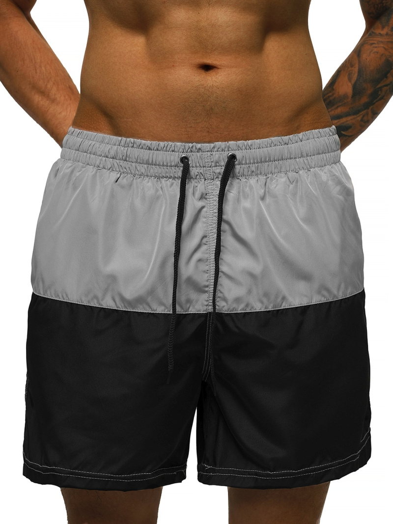 Bañador de hombre gris negro OZONEE JS/HM065