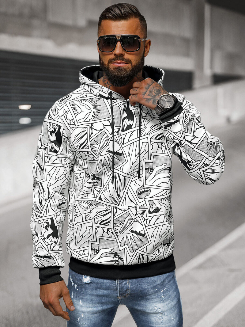 Sudadera de hombre blanca OZONEE JS/8B1256/1