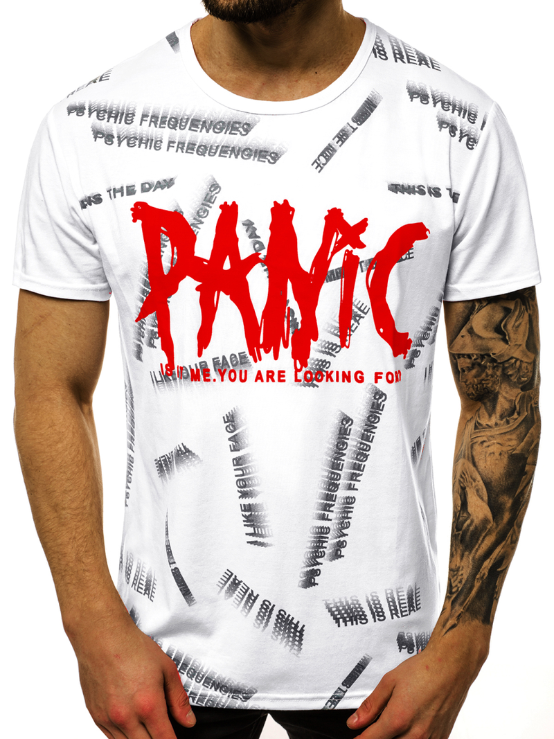 Camiseta de hombre blanca OZONEE JS/KS1998