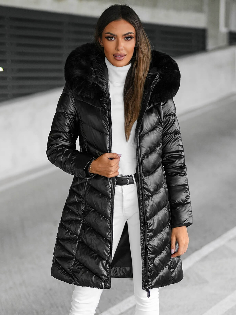 Chaqueta de mujer negro OZONEE JS/16M9100/392Z