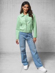 Chaqueta de cuero para mujer menta OZONEE O/G116