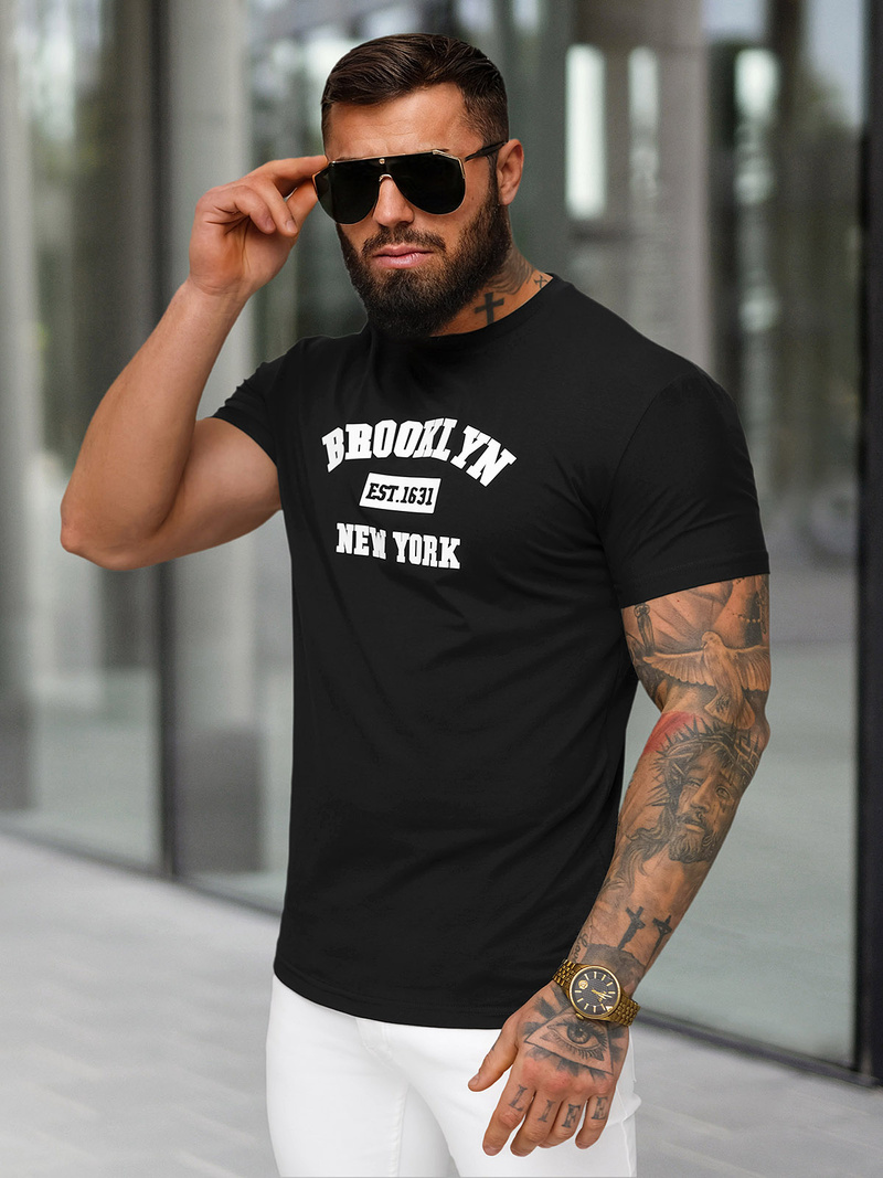 Camiseta de hombre negras OZONEE NB/MT3134
