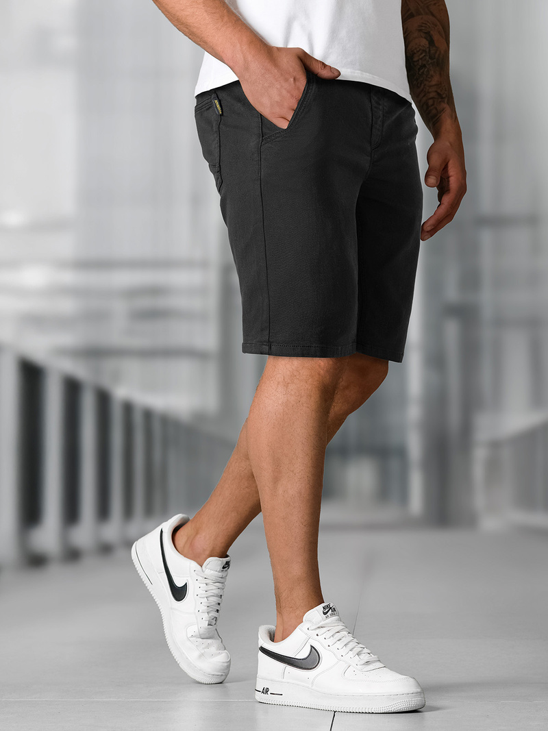 Pantalones cortos chinos de hombre negras OZONEE NB/MP0266NZ