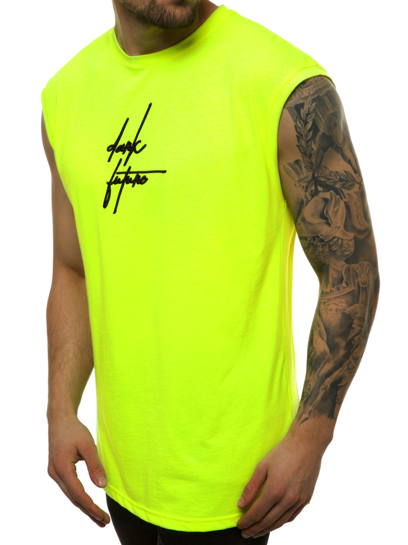 Camiseta sin mangas de hombre amarillo-neón OZONEE MACH/M1176