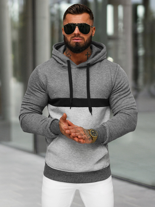 Sudadera de hombre grafito OZONEE JS/8B1319/5