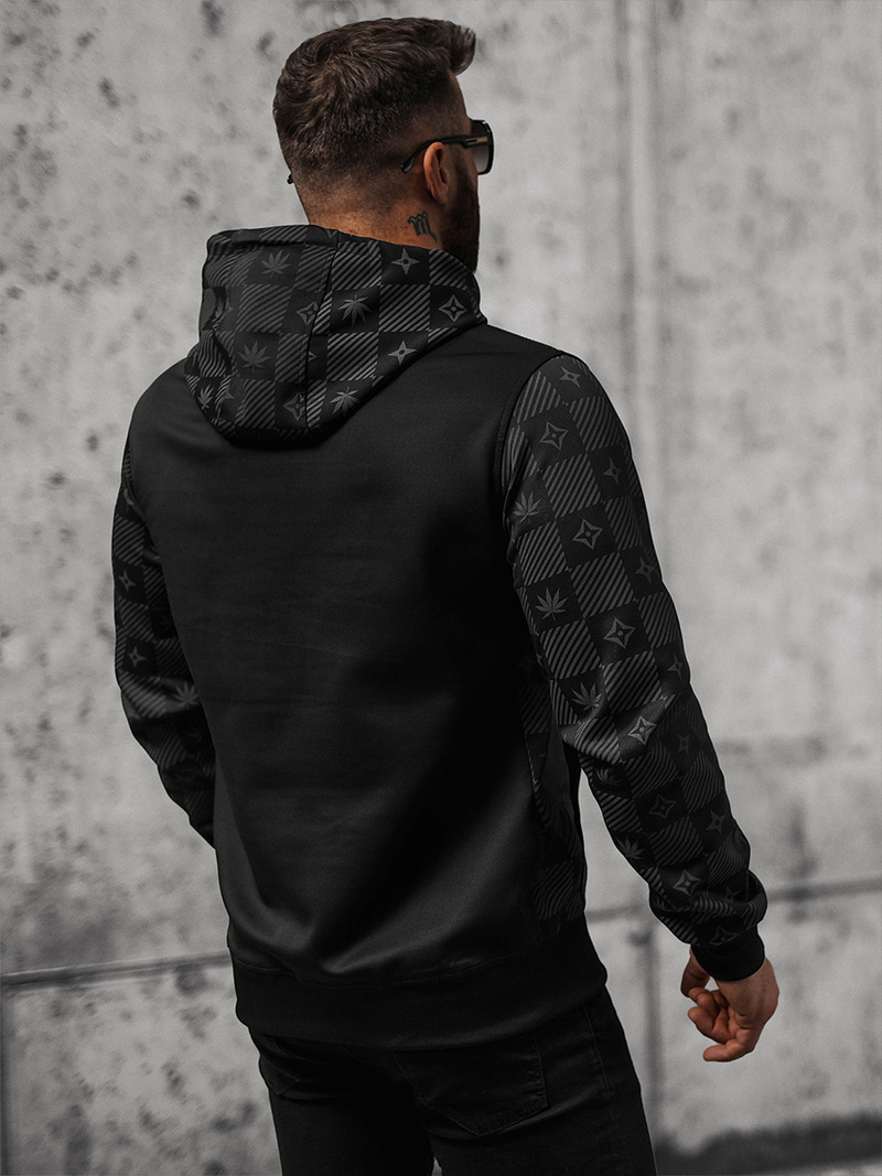 Sudadera de hombre negra OZONEE O/B265