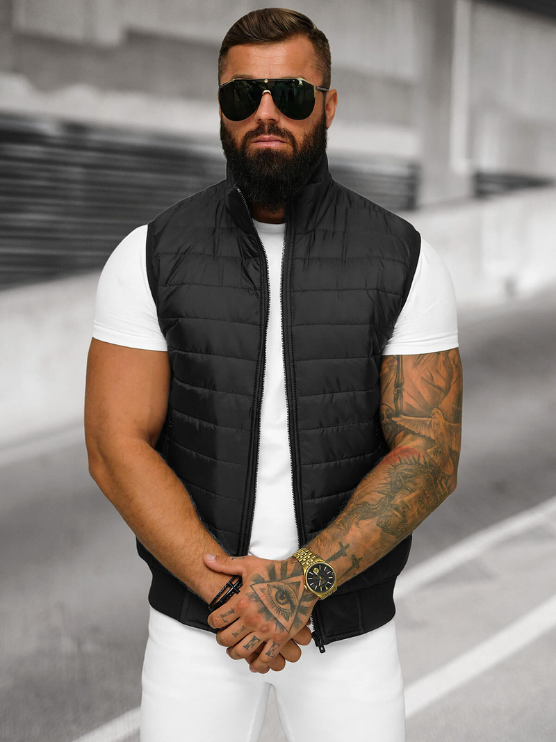 Chaleco de hombre negra OZONEE JS/MY77Z