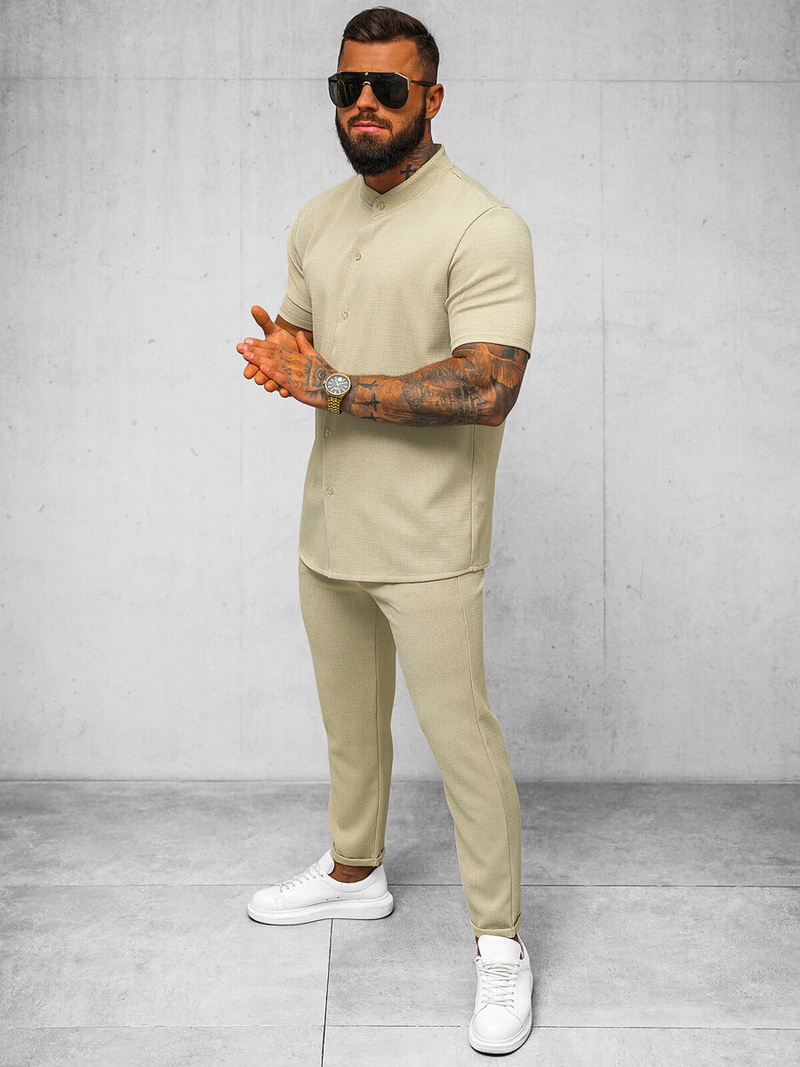 Pantalón chino de hombre beige OZONEE O/K971SP