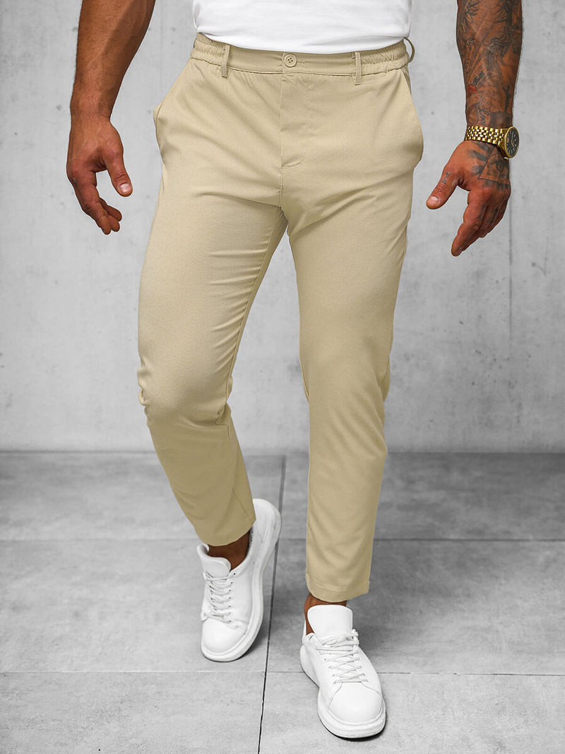 Pantalón chino de hombre beige OZONEE O/1411SP