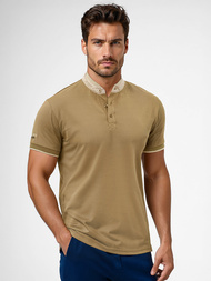 Polo de hombre beige oscuro OZONEE O/YN2/575