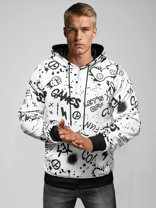 Sudadera de hombre blanca OZONEE JS/8B1227/1Z