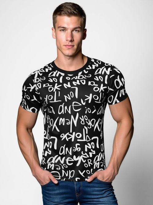 Camiseta de hombre negra OZONEE O/T1268/3Z