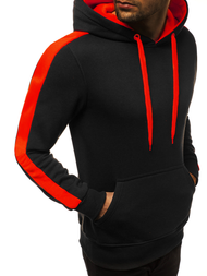 Sudadera de hombre negra-roja OZONEE JS/2012