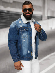 Chaqueta vaquera de hombre sherpa azul OZONEE NB/MJ502BZ