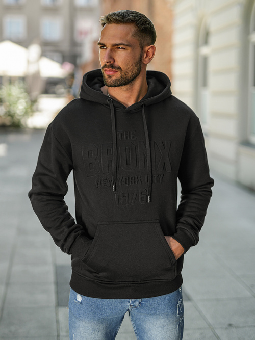 Sudadera de hombre negra OZONEE JS/8B1776/3