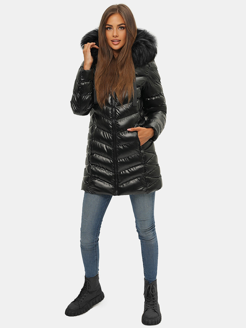 Chaqueta de mujer en negra OZONEE JS/M778/392B