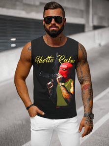 Camiseta sin mangas de hombre negra OZONEE O/T107/3